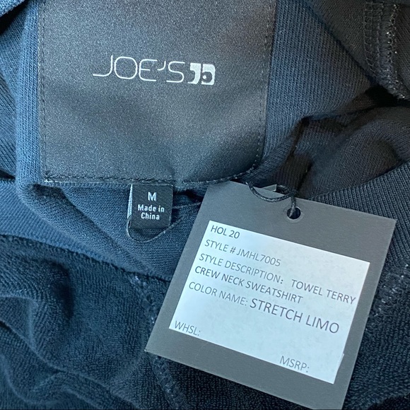 🆕 NWT Women’s Joe’s Jeans Towel Terry Crewneck Sweatshirt Lounge Top Cozy M - Picture 14 of 16